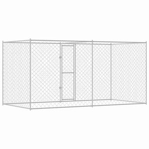 Hundbur 2 pcs Silver 400 x 200 x 200 cm Stål och PE