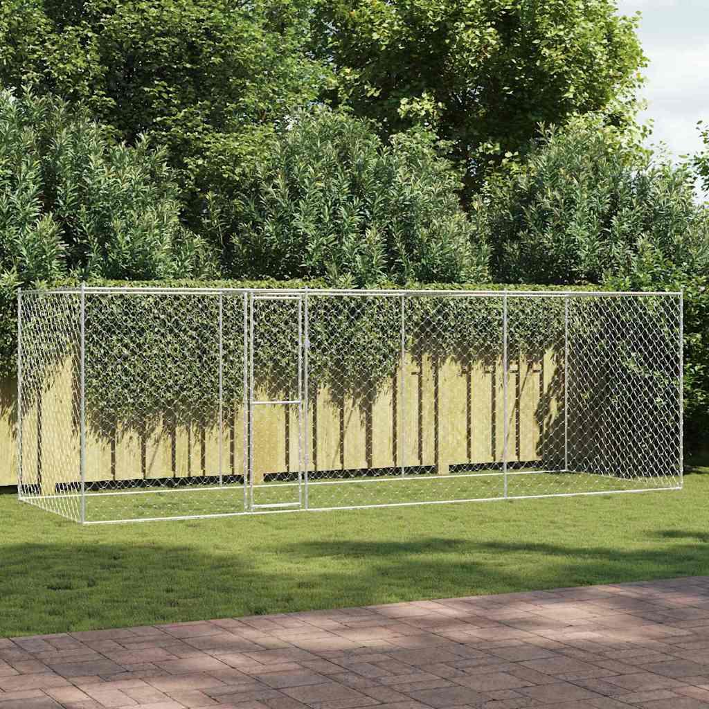 Hundbur Silver 600 x 200 x 200 cm Galvaniserat Stål