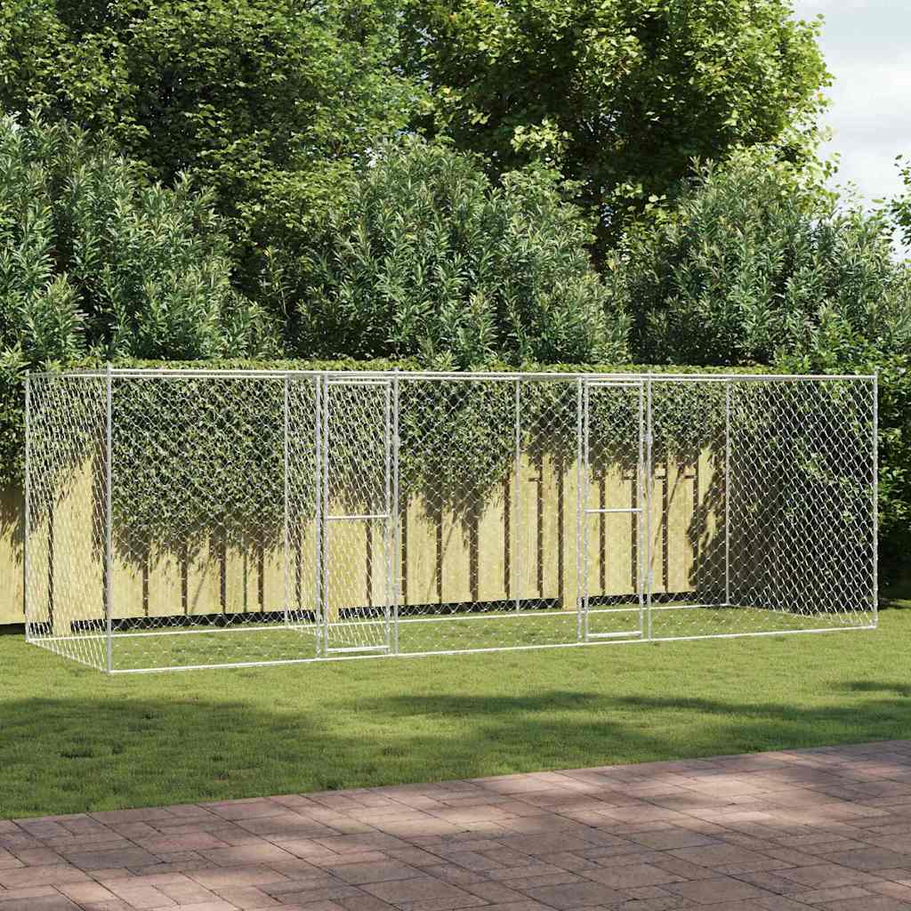 Hundbur Silver 600 x 200 x 200 cm Galvaniserat Stål
