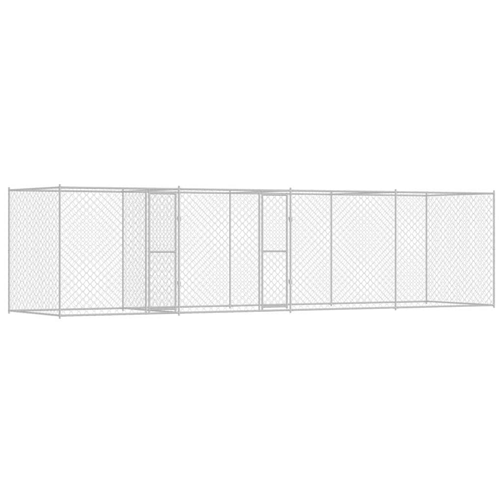 Hundbur Silver 800 x 200 x 200 cm Galvaniserat Stål