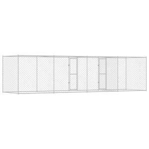 Hundbur 4 pcs Silver 800 x 200 x 200 cm Stål och PE