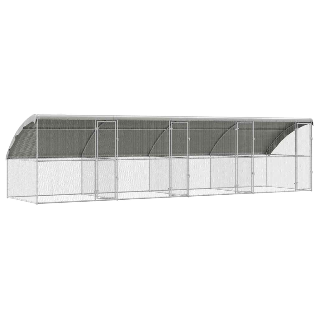 Hönsbur med 4 dörrar 4 st Silver 800x200x200cm