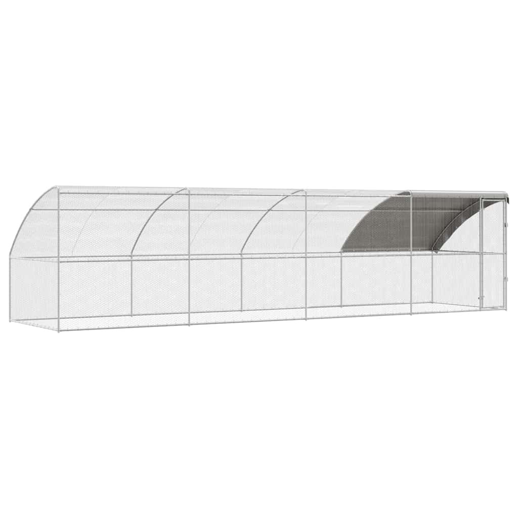 Hönshus 4 st Silver 800 x 200 x 200 cm Stål och PE