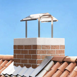 Skorstenhuv Silver 40 x 40 x 37,5 cm Rostfritt stål