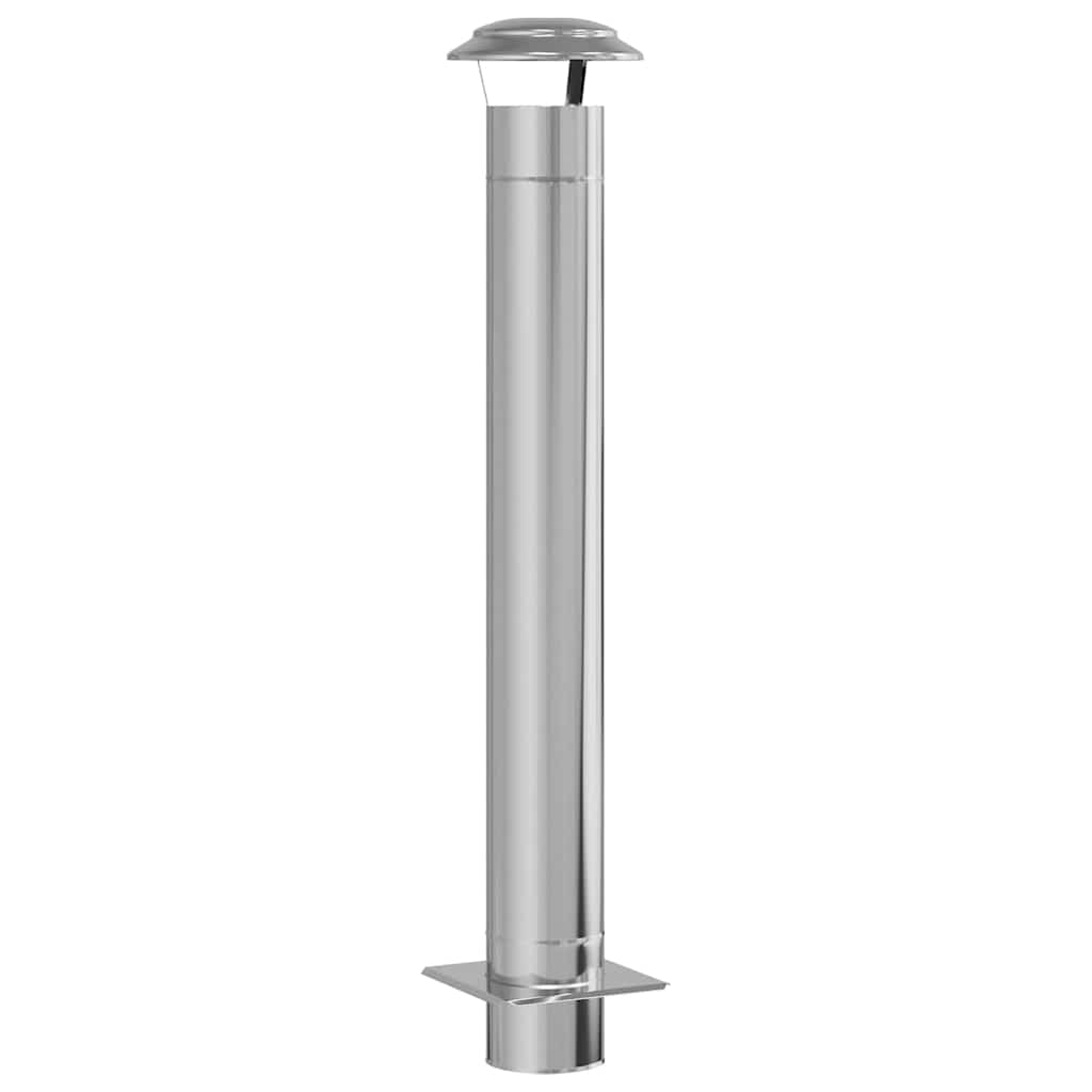 Skorstensextension Silver 25 x 25 x 132 cm Rostfritt stål