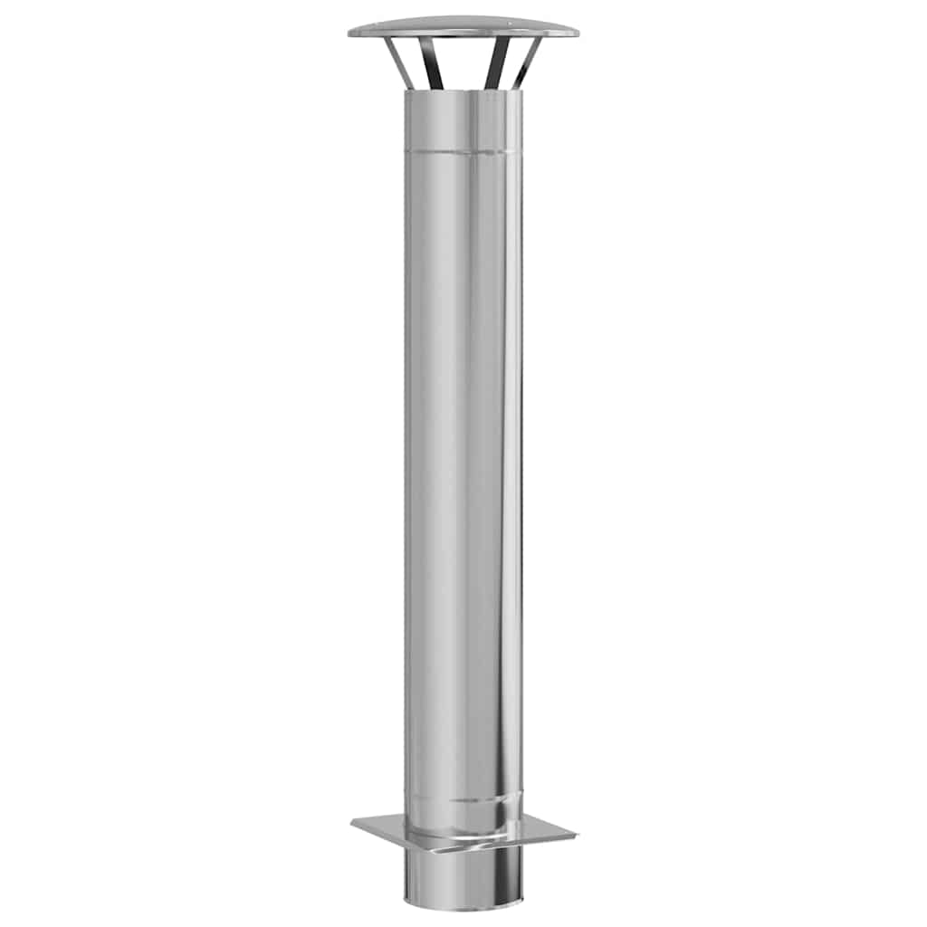 Skorstensextension Silver 35 x 35 x 132 cm Rostfritt stål