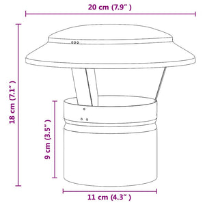 Regnskydd skorsten Silver 20 x 20 x 18 cm Rostfritt stål