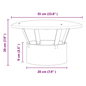 Regnskydd skorsten Silver 35 x 35 x 20 cm Rostfritt stål
