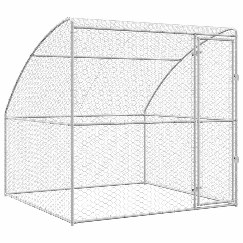 Hundbur Silver 2 x 2 x 2 m Galvaniserat stål