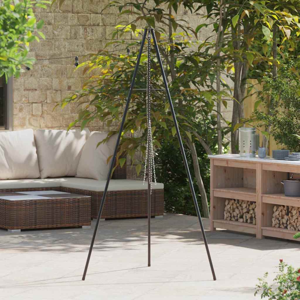 Lägereld Tripod Svart 92 x 92 x 191,5 cm Stål