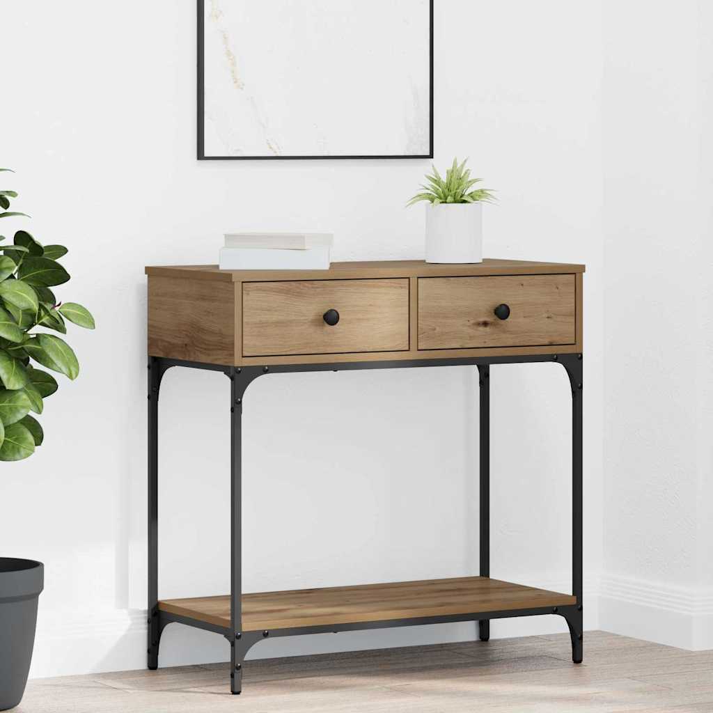 Konsolbord artisan ek 75 x 34,5 x 75 cm Konstruerat trä