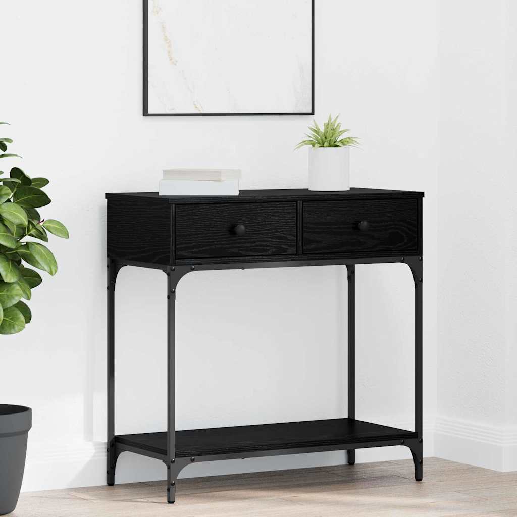 Konsolbord Svart ek 75 x 34,5 x 75 cm Konstruerat trä