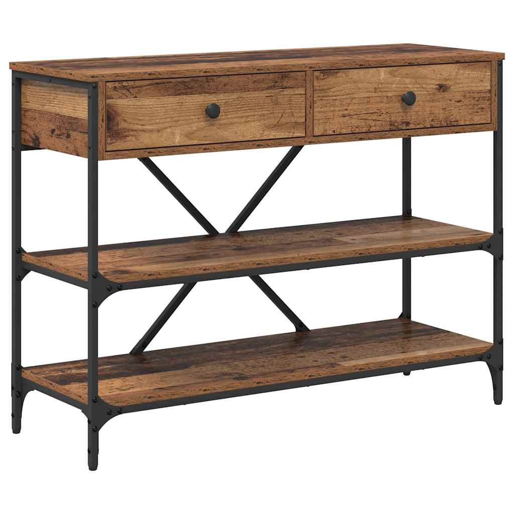Konsolbord med låda med hylla Brun 100 x 34,5 x 75 cm trä