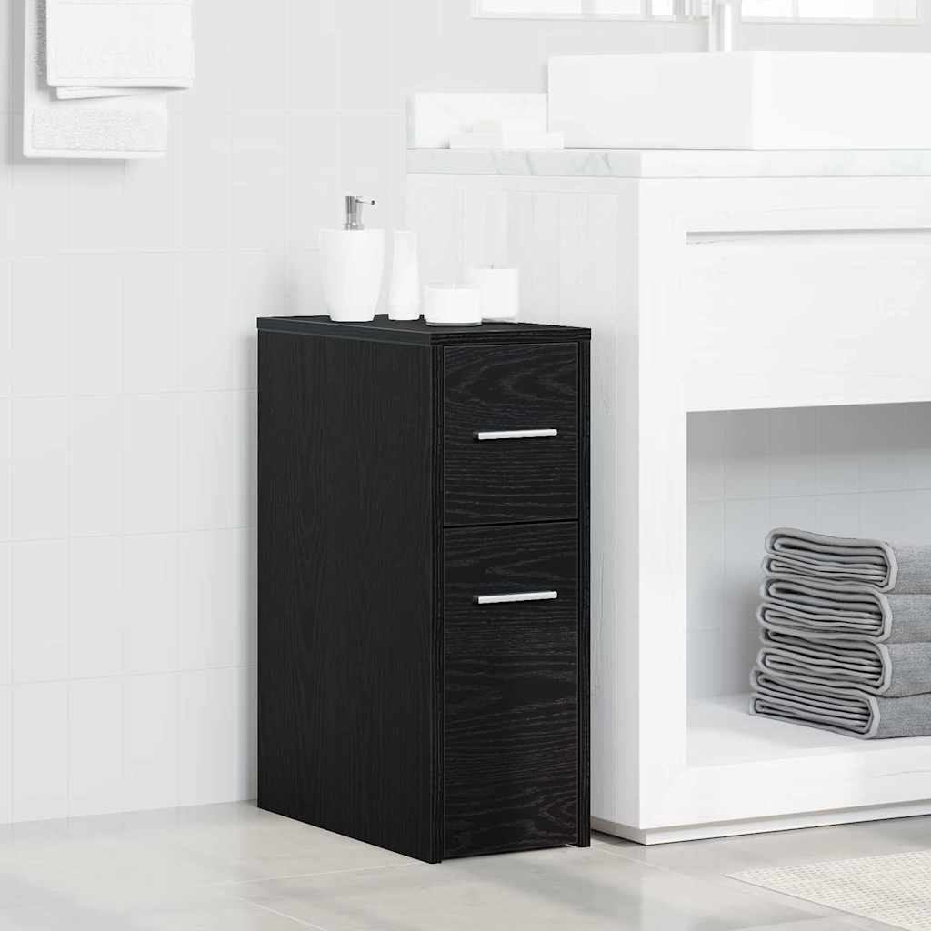 Badrumsmöbelset 22 x 44 x 61,5 cm Konstruerat trä Svart Ek
