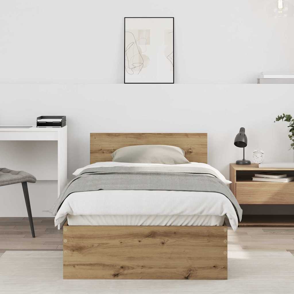 Sängram Väggmonterad Artisan Ek 90 x 200 cm Konstruerat trä