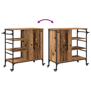 Köksvagn Gammalt trä 87.5 x 39 x 84.5 cm Konstruerat trä