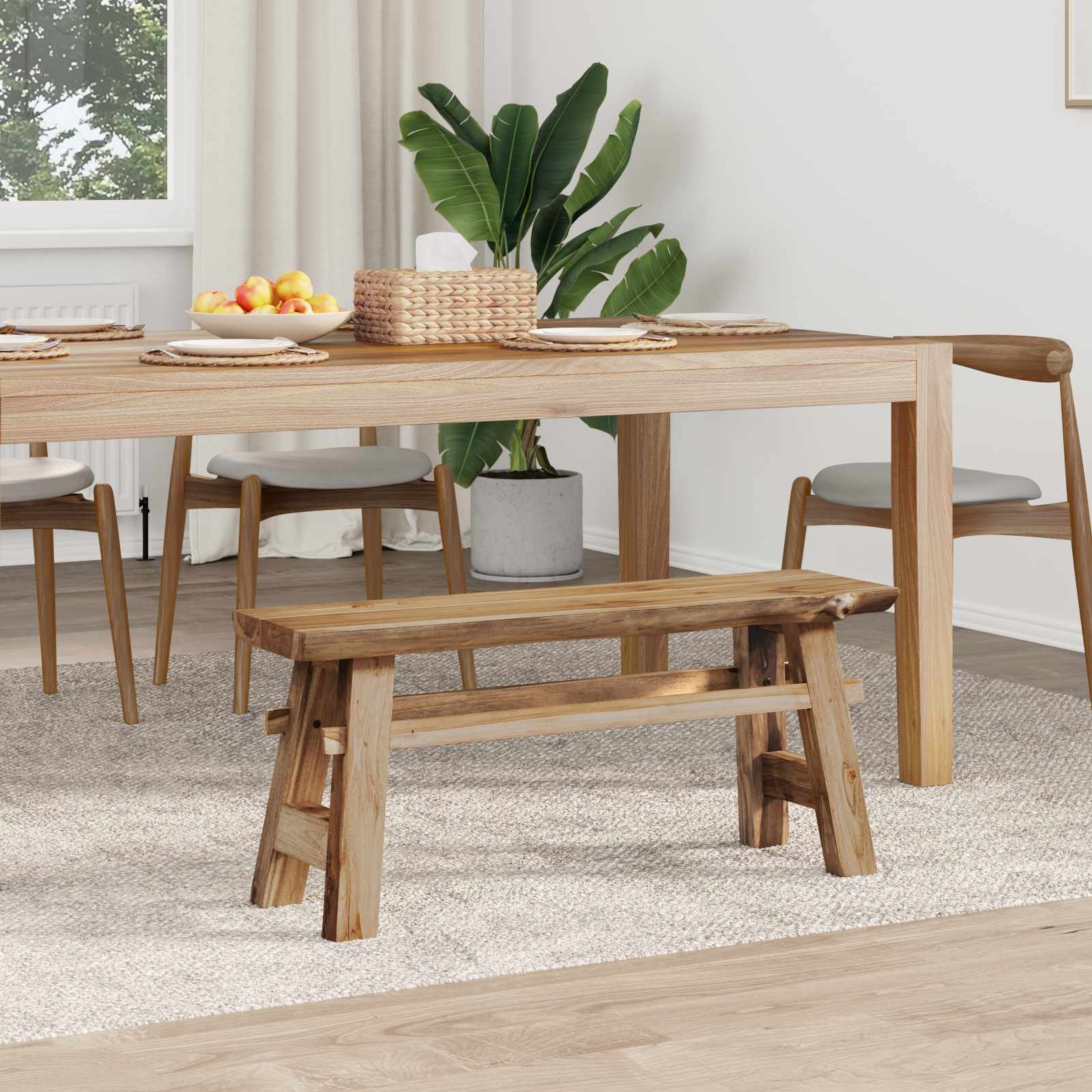 bänk Naturfärg 100 x 29 x 43,5 cm Massivt teakträ