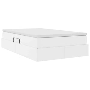 Förvaringssäng med madrass Vit 120 x 200 cm Konstläder