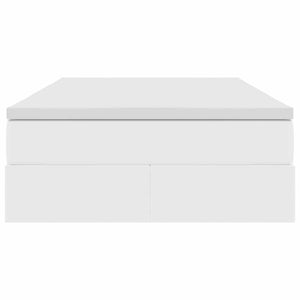 Förvaringssäng med madrass Vit 120 x 200 cm Konstläder