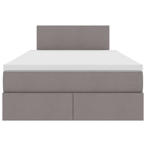 Förvaringssäng med madrass Taupe 120 x 200 cm Konstruerat trä
