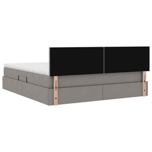 Förvaringssäng med madrass Taupe 180 x 200 cm Konstruerat trä