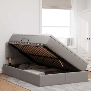 Förvaringssäng med madrass Taupe 120 x 200 cm Konstruerat trä