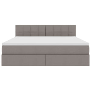 Förvaringssäng med madrass Taupe 180 x 200 cm Konstruerat trä