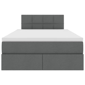 Förvaringssäng med LED Mörkgrå 120 x 190 cm Polyester