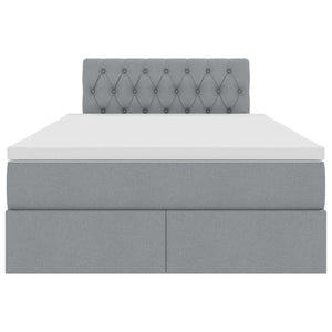 Förvaringssäng med LED Ljusgrå 120 x 190 cm Polyester