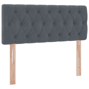 Förvaringssäng med LED med madrass Mörkgrå 120 x 200 cm Sammet