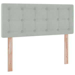 Förvaringssäng med LED med madrass Ljusgrå 120 x 200 cm Sammet