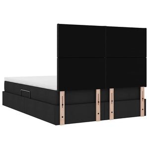 Förvaringssäng med madrass Svart 140 x 200 cm Polyester