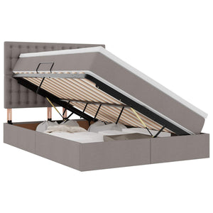 Förvaringssäng med madrass Taupe 140 x 190 cm Polyester