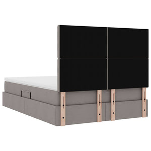 Förvaringssäng med madrass Taupe 140 x 190 cm Polyester