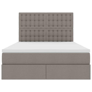 Förvaringssäng med madrass Taupe 140 x 190 cm Polyester