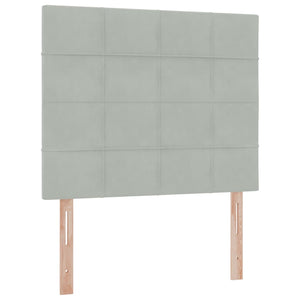 Förvaringssäng med madrass Ljusgrå 120 x 190 cm Sammet