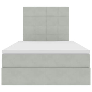 Förvaringssäng med madrass Ljusgrå 120 x 200 cm Sammet