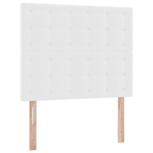 Förvaringssäng med LED Ren Vit 120 x 200 cm Konstläder