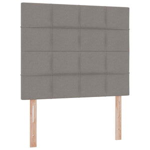 Förvaringssäng med LED med madrass Taupe 120 x 200 cm Polyester