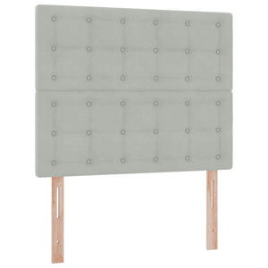 Förvaringssäng med LED med madrass Ljusgrå 120 x 200 cm Sammet