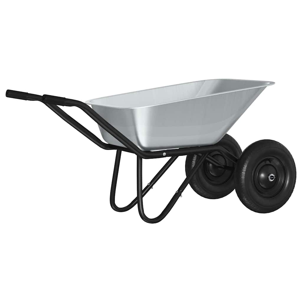 Vagn Silver och svart 100 L 180 kg Galvaniserat stål