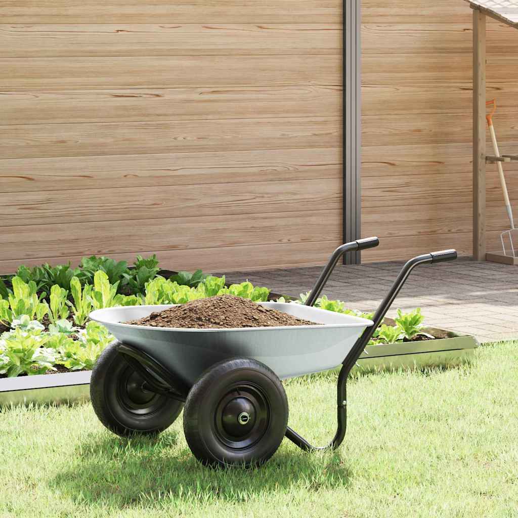 Vagn Silver och svart 100 L 150 kg Galvaniserat stål