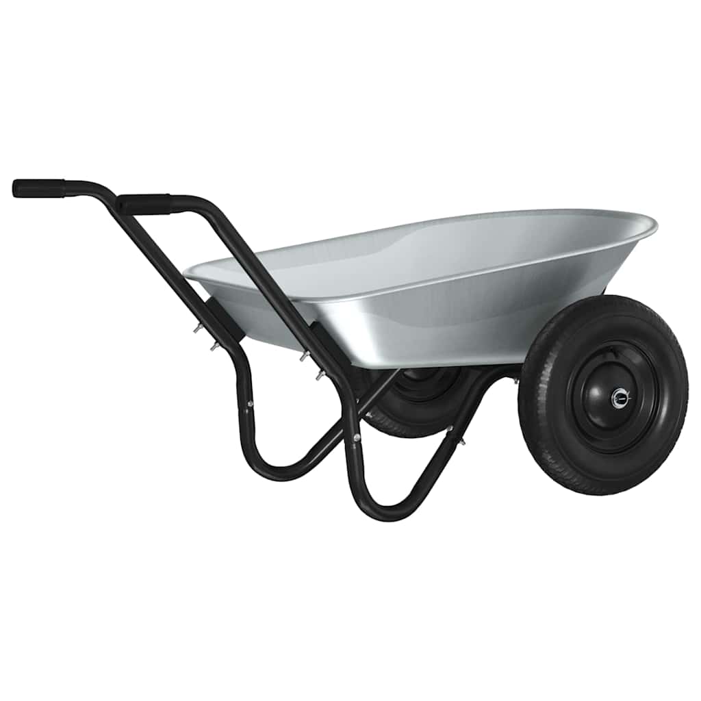 Vagn Silver och svart 100 L 150 kg Galvaniserat stål