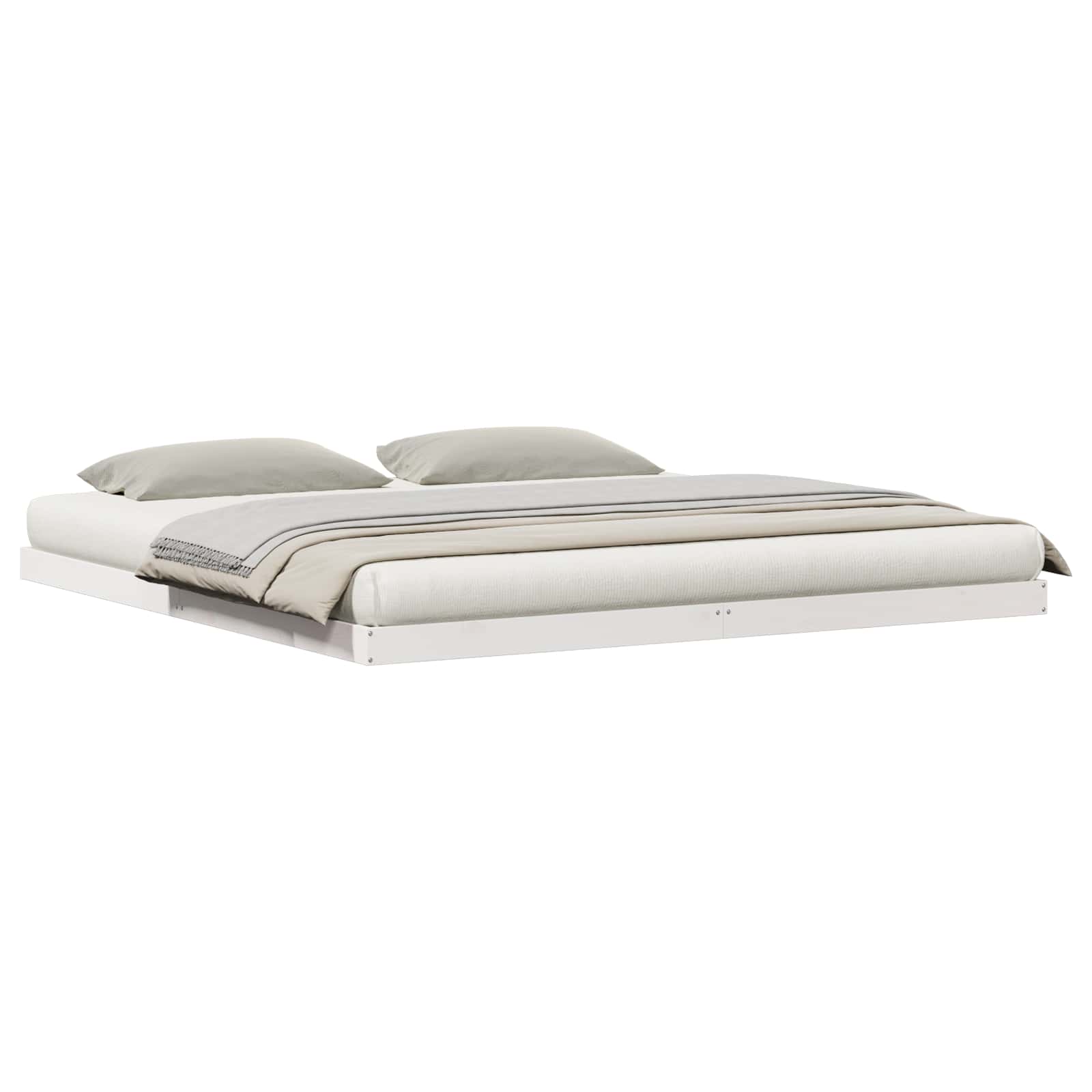 Golvsängsram Vit 180 x 220 cm Massiv furu