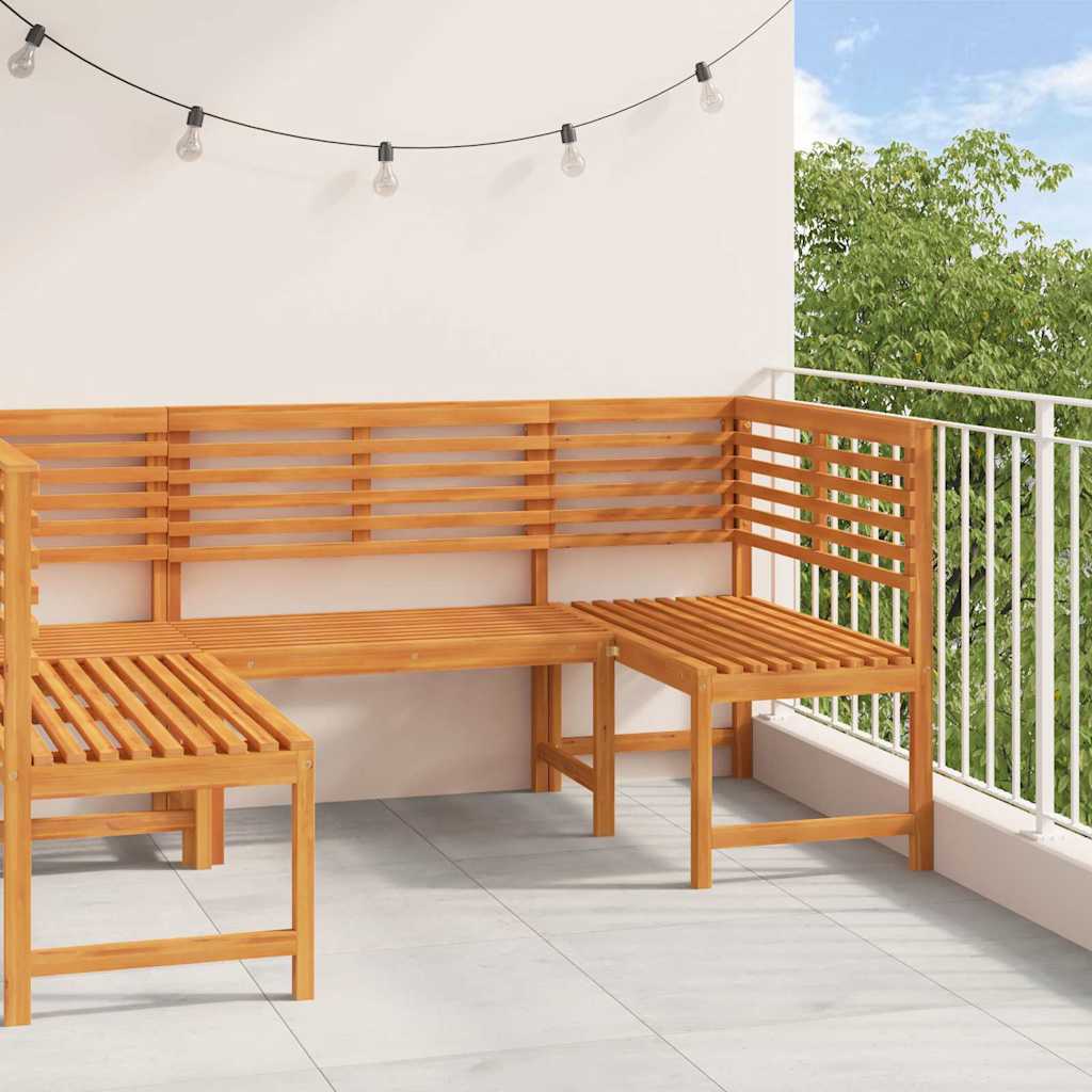 Bänkset för trädgården 3 pcs Brun Massivt Akaciaträ
