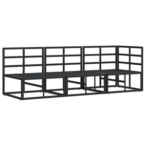 Utomhus Möbler med kudde med kudde 3 pcs Svart Metall