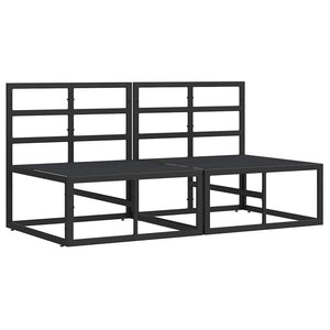 Utomhus Möbler med kudde 2 pcs Svart 70 x 71.5 x 32 cm Metall