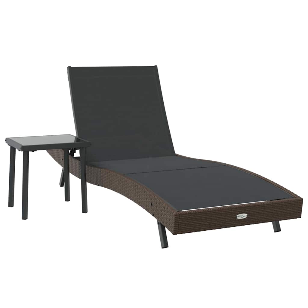 Solstol 2 pcs Svart och Brunt konstrotting
