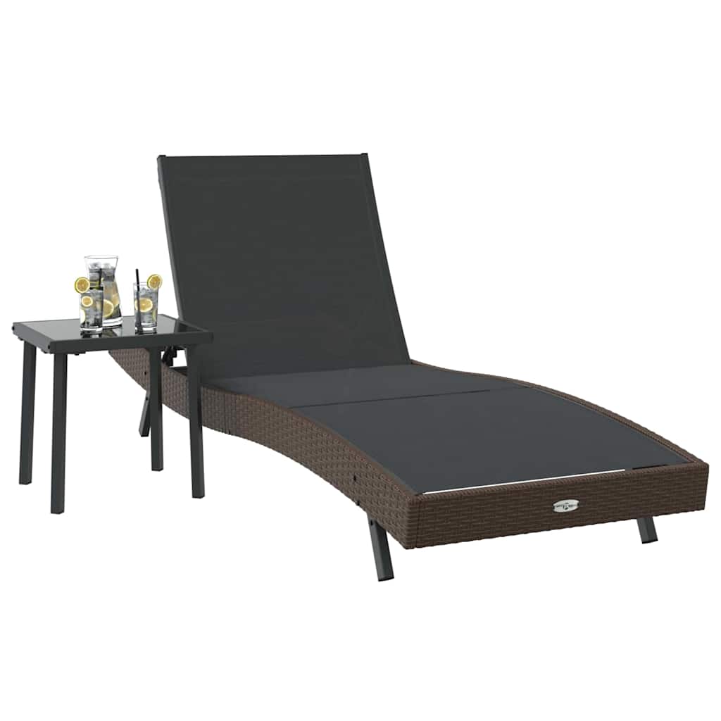 Solstol 2 pcs Svart och Brunt konstrotting
