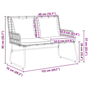 Trädgårdsbänk Brun och Kräm konstrotting